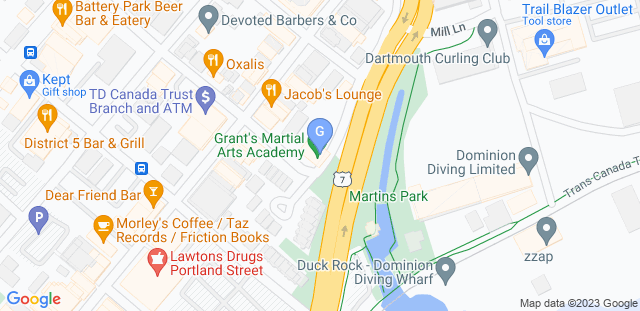 Map to Grant's Martial Arts Academy